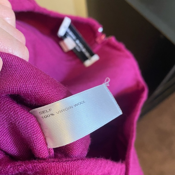 Carolina Herrera 100% Wool Sheath Dress Stretch Two Tone Peplum Sleeveless 6 - Picture 7 of 8